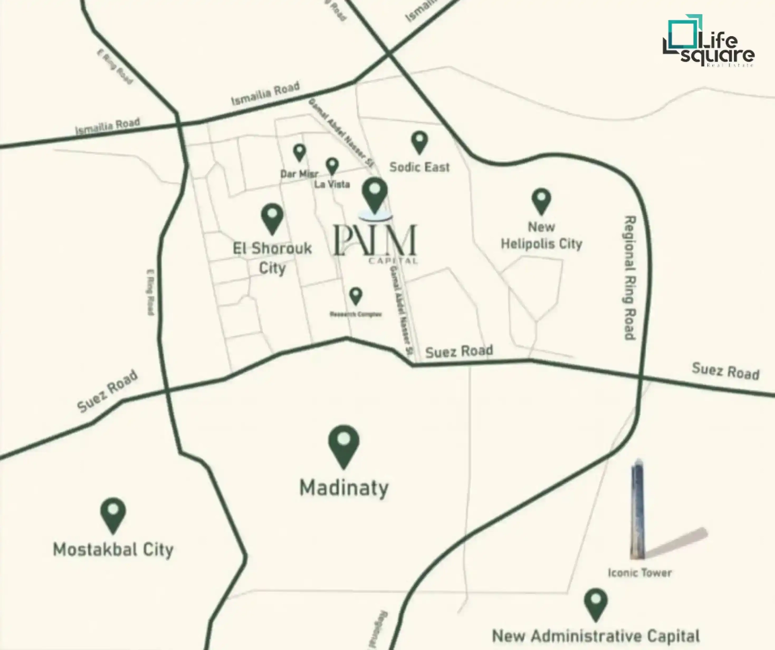 موقع كمبوند بالم كابيتال الشروق