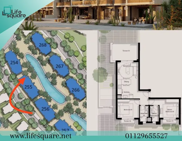 شالية للبيع في قرية جيفيرا باي الساحل الشمالي